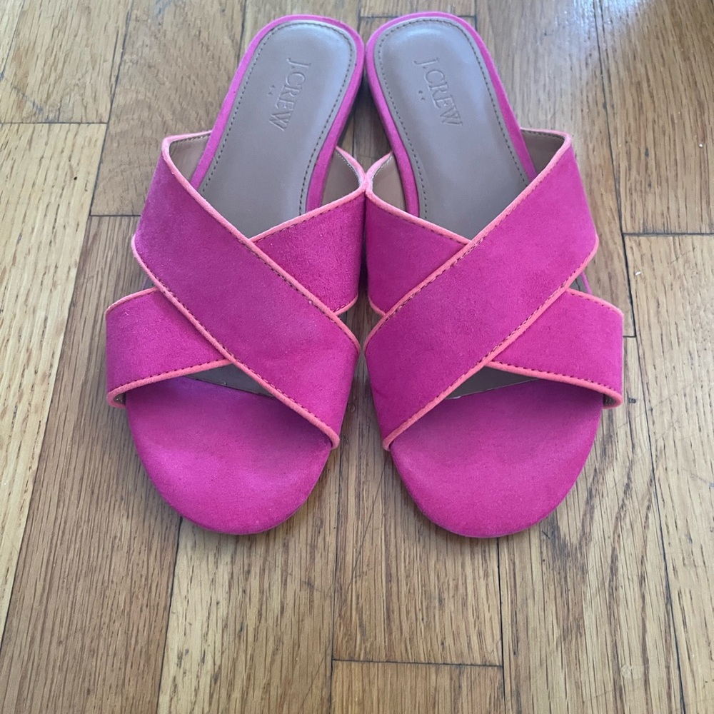 J. Crew Fuchsia and Coral Women's Sandals